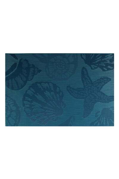 OEM Suport Farfurii Bleu Gri Scoici Stele de Mare 45x30cm