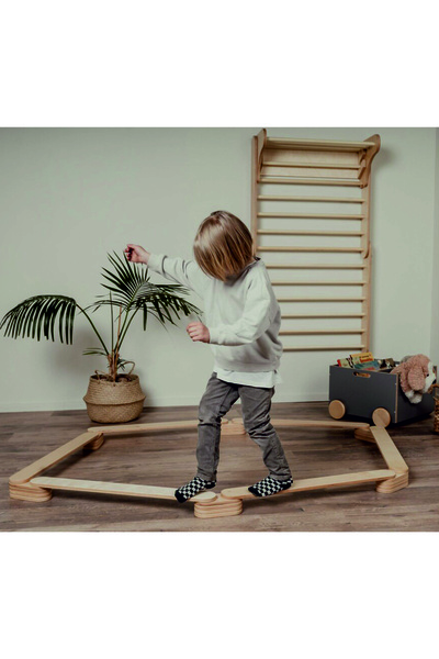 Ankebut لوح توازن وتنسيق خشبي من مونتيسوري، مجموعة من 6 قطع