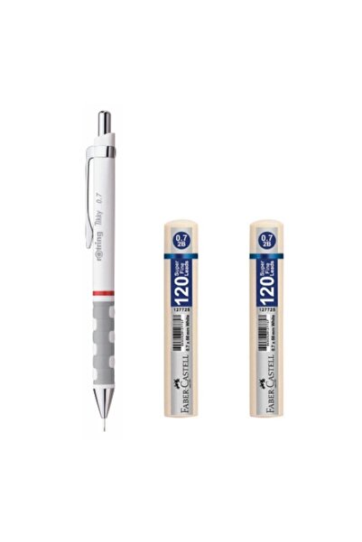 Rotring قلم تيكي أبيض 0.7 ملم ورأس رفيع للكتابة - أبيض