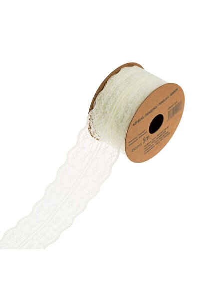 OEM Ecru Ribbon with Lace Pattern 5m x 4.5cm
