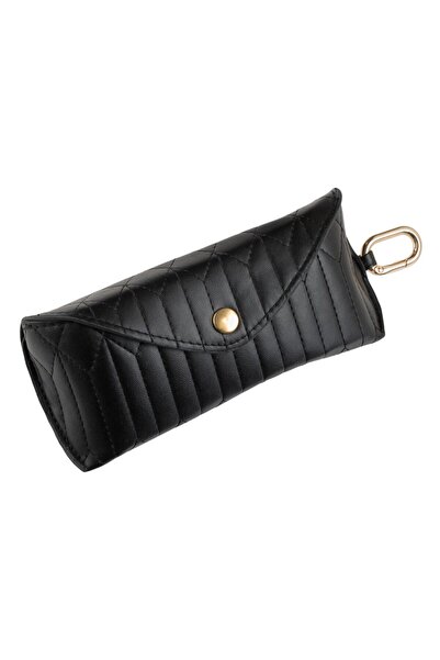 OEM Black Padded Sunglasses Case with Gold Keychain