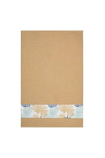 OEM Brown Kitchen Towel with Shells & Coral Pattern 60x40cm