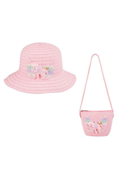 OEM Σετ ροζ καπέλο και τσάντα μονόκερου