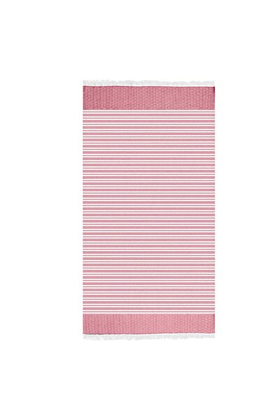 OEM Prosop Hamam din Bumbac Roz cu Dungi Romburi pentru Plaja 180x100cm