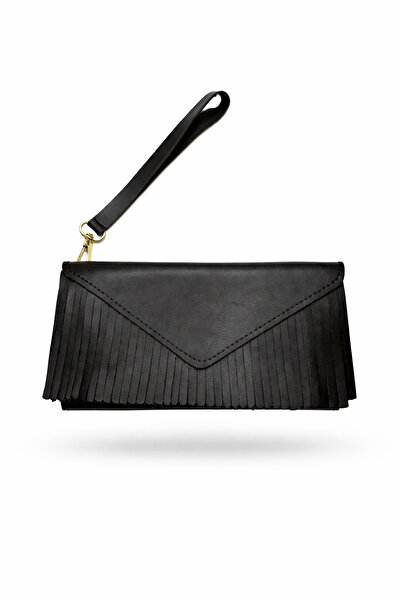 Generic Püsküllü Çok Gözlü El Çantası - Siyah