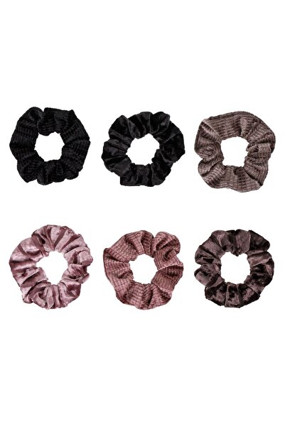 OEM Set of Colorful Velvet Hair Scrunchies for Women - 6pcs