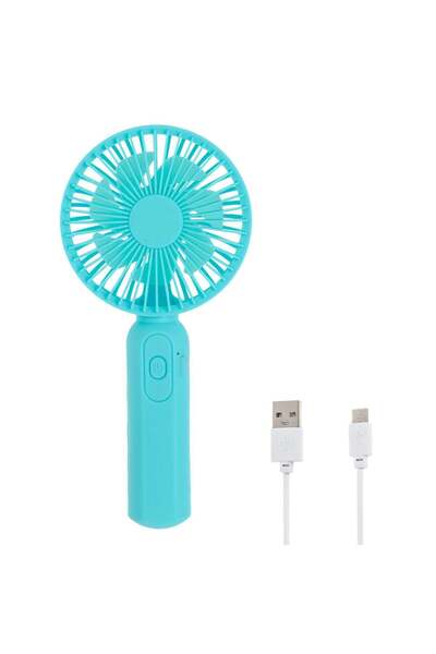 OEM Ventilator Mini Turcoaz Reincarcabil cu USB 19cm