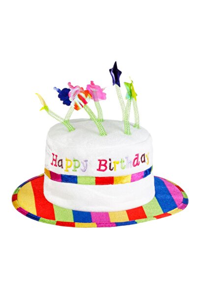 OEM Καπέλο για Πάρτι Τούρτας με 8 Πολύχρωμα Κεράκια σε Σχέδιο Αστεριών "Happy...