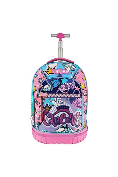 OEM Ghiozdan - Troller Scoala Roz Lila Fermoar Mare Queen - My Way