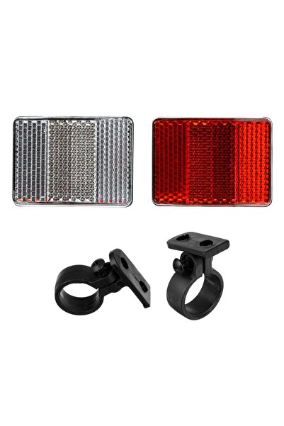 OEM Red White Front Rear Lights with Bicycle Mounting Base - 4pcs