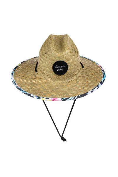 OEM Palarie de Culoare Naturala Margine Floral Patch "Summer Vibes" pentru Femei