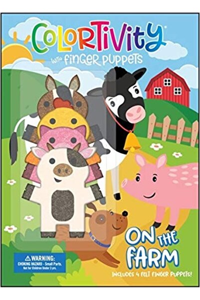 Book Boss كتاب تلوين وأنشطة في المزرعة - يتضمن 4 دمى أصابع من اللباد