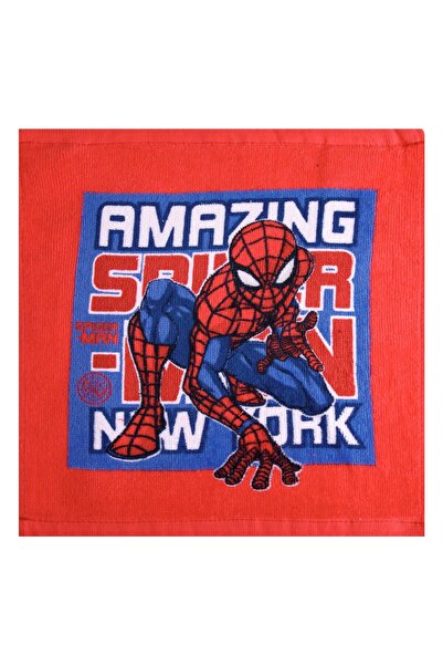 OEM Red Cotton Towel with Spiderman Pattern for Boys 30x30cm