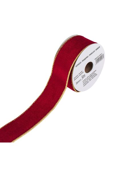 OEM Panglica Decorativa Brad de Craciun de 2 Culori Rosie Bej 5mx38mm