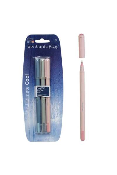 OEM Set Pixuri Ballpen Smooth Flow Ink Albastru Negru Rosu Pentonic 0.7mm - 3buc