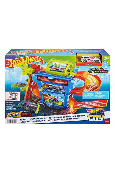 mattel Hot Wheels Spălătorie auto supremă, Set de joacă cu schimbare de culoare