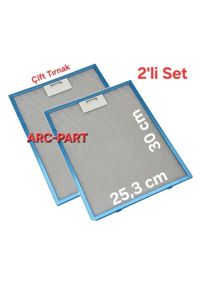 ARC-PART ARÇELİK P27 DAVLUMBAZ ALÜMİNYUM FİLTRE - ÇİFT TIRNAKLI - 2'Lİ SET - ...
