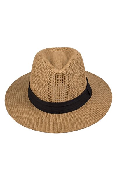 OEM Unisex Panama Hat Natural Color Black Strap
