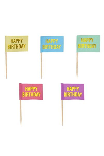 OEM Scobitori de Petrecere cu Stegulete Colorate Pastel & Happy Birthday din ...