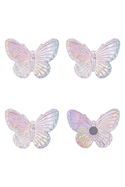 OEM Fluturi Decorativi Acrilici Irizati Autocolanti 6cm - 4buc