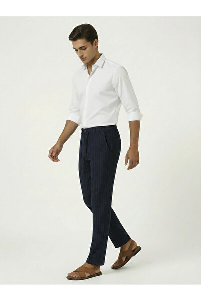 OXVİN Pantaloni bărbătești cu nasturi în față, buzunar cu fermoar la spate, c...