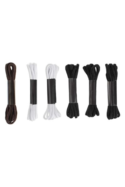 OEM Black White Brown Round Shoelaces 65cm - 6 pairs