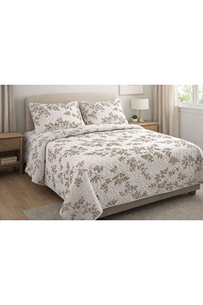 Home Nevresimhome Double Quilted Pique with Floral Branches and Leaves