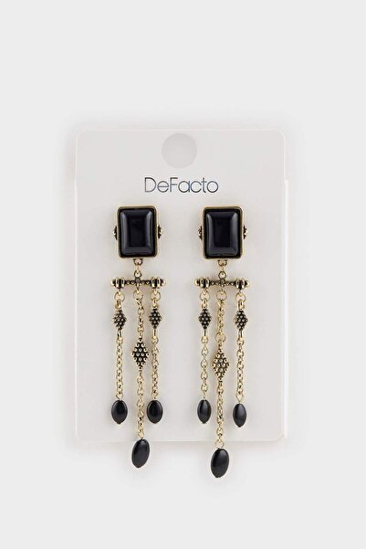 DeFacto Women's Black Dangle Earrings F6858Axns