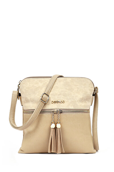 Derimod Women's Beige Long Strap Tassel Crossbody Bag 25Wbd212714