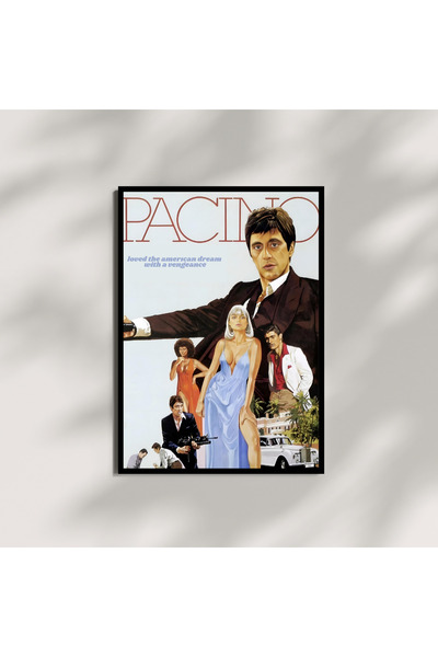 Scarface Alpacino Çerçeveli Tablo Dekorasyon Poster Hediyelik
