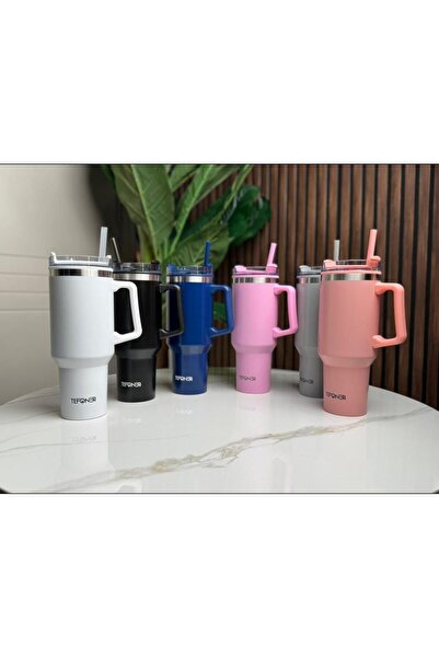 TEFONER One piece straw cup for travel and camping, for water, iced tea and c...
