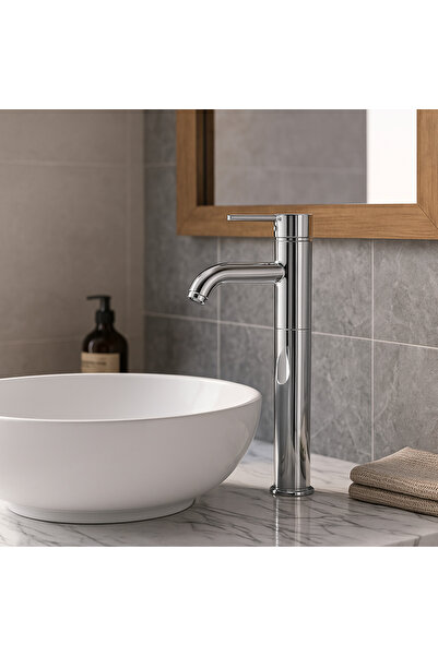 banyosepeti صنبور حوض أنيق من الكروم - هيكل نحيف، سطح لامع، موفر للمياه