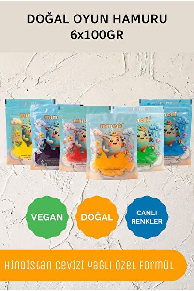 Mıncık Oyuncak Doğal Oyun Hamuru 6x100gr Paket