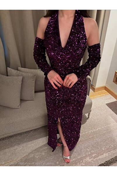 TARFA This dress comes in a dark purple (aubergine) color that exudes mystery...