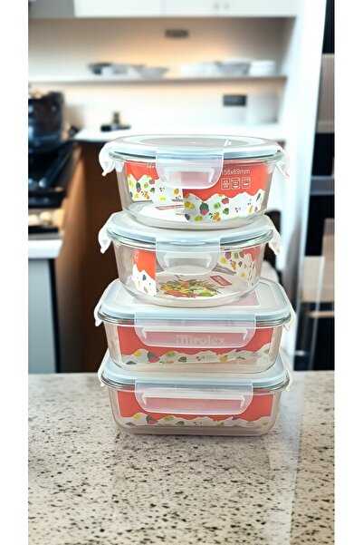 AR HOME Glass Storage Container food set-Lockable -4 pcs set