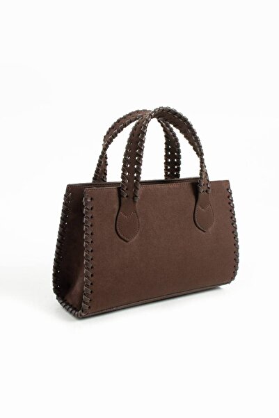 ALTUNAY Valerie Model Acı Kahve Süet Kadın El Ve Omuz Çantası