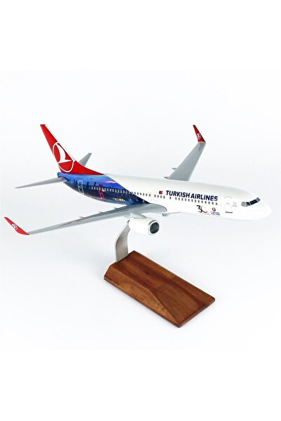 Genel Markalar THY008 1/100 Ölçek, THY Cezayir Logolu B737-800 Yolcu Uçağı, S...