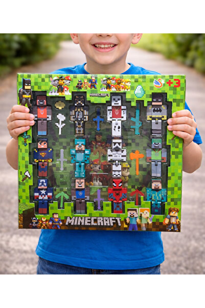 Retoys Minecraft 12'li Oyuncak Figürleri 22 Parça Yapı Karakter Figür