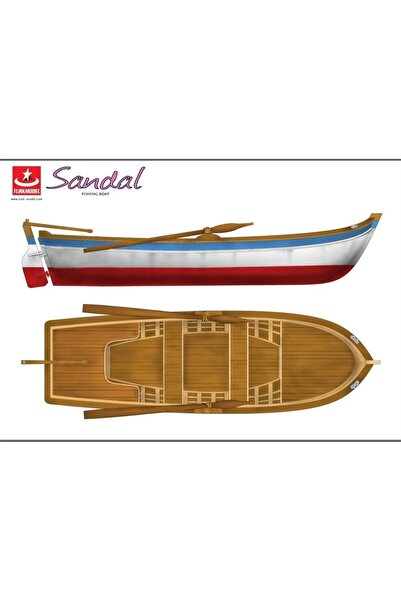 Türk Model Sandal Fishing Boat 1/12 Ahşap Balıkçı Sandalı Maketi