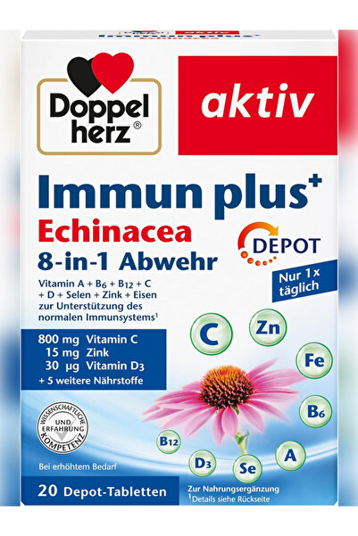 Doppelherz Immune Plus Echinacea 8-in-1 Abwehr 20 Depot Tablets