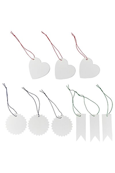 IKEA FÖNSTERFIKUS Label with String, Set of 9 Pieces, White