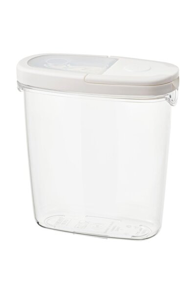 IKEA Borcan 365+ cu capac, transparent/alb, 1,3 l