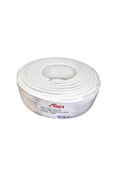 ALIEN Cablu coaxial RG6 Alb 48×0.12mm 1.02mm CCA 100m