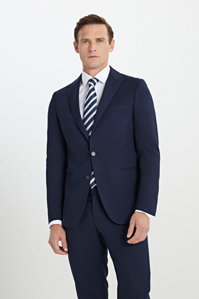 ALTINYILDIZ CLASSICS Men's Navy Blue Extra Slim Fit Slim Fit Swallow Collar Suit