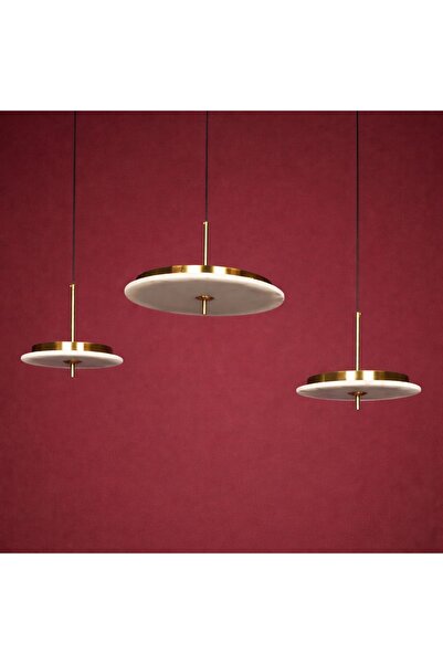 Muga LUX LEDLİ MERMER SARKIT AVİZE 30 CM İÇ MEKAN OTURMA ODASI MUTFAK CAFE RE...