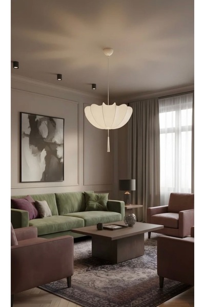 Muga LUX KUMAŞLI KREM RENK SARKIT AVİZE 50’LİK YATAK ODASI OTURMA ODASI ÇOCUK...