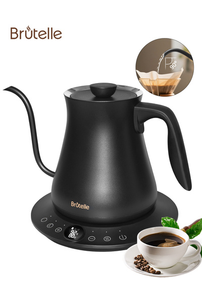 Brutelle غلاية كهربائية V60 غلاية قهوة غلاية Gooseneck 800 مل 1200 واط تسخين ...