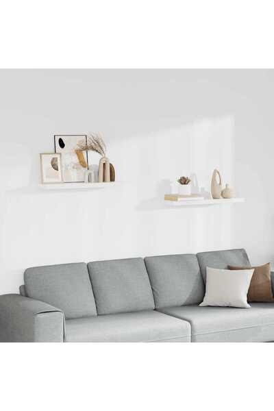vidaxl Floating Wall Shelves 2 pcs White 80x23.5x3.8 cm MDF