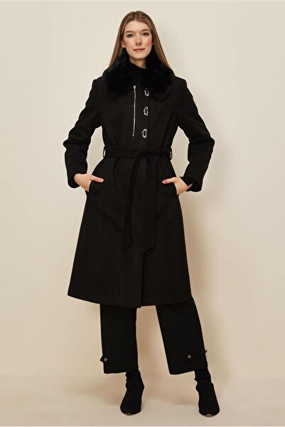 Alvina Belted Checked Coat 90633