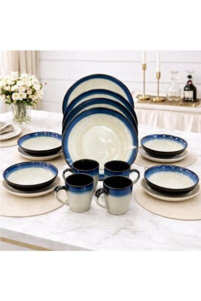 Generic Luxury Porcelain Dinner Set in Blue Gradient – Elegant Modern Design ...